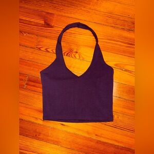 Express One Eleven Plum Halter Crop Top - BRAND NEW WITH TAGS